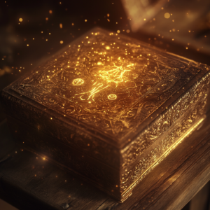 Enchanted glowing treasure box.