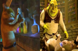 Shrek Puss Donkey scene.