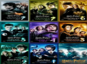 Harry Potter movie posters.