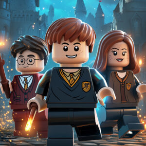 LEGO Harry Potter trio.