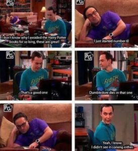 Sheldon spoils Harry Potter.