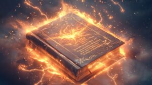 Glowing magical book