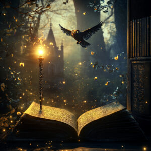 Magical book with glow