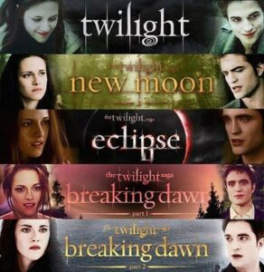 Twilight saga movie posters.