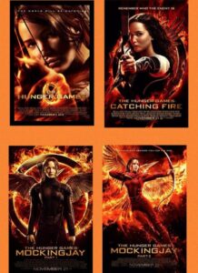 Hunger Games movie posters collection.