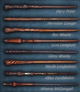 Collection of magical character wands.