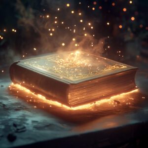 Glowing magical book