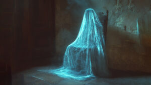 Glowing ghostly veil chair