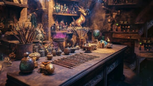 Magical potions and wands.