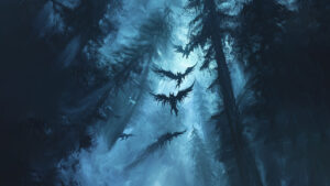 Dark forest flying creatures