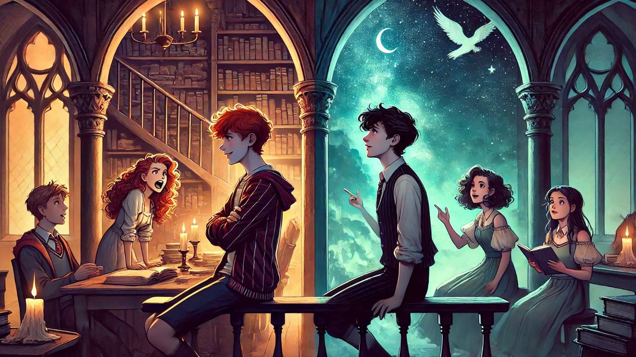 Magical friends in gothic setting