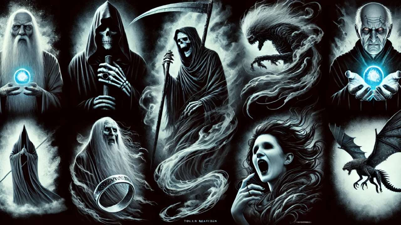 Dark mystical characters with magic.