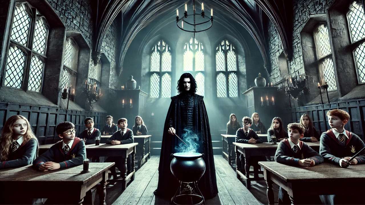 Potions class with mysterious professor.