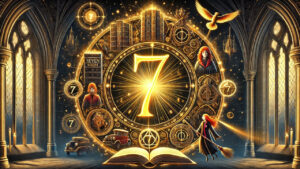 Magical number seven glowing circle.
