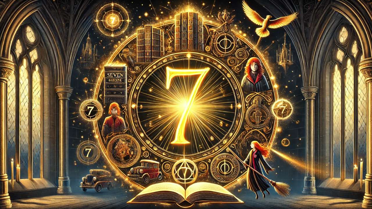 Magical number seven glowing circle.