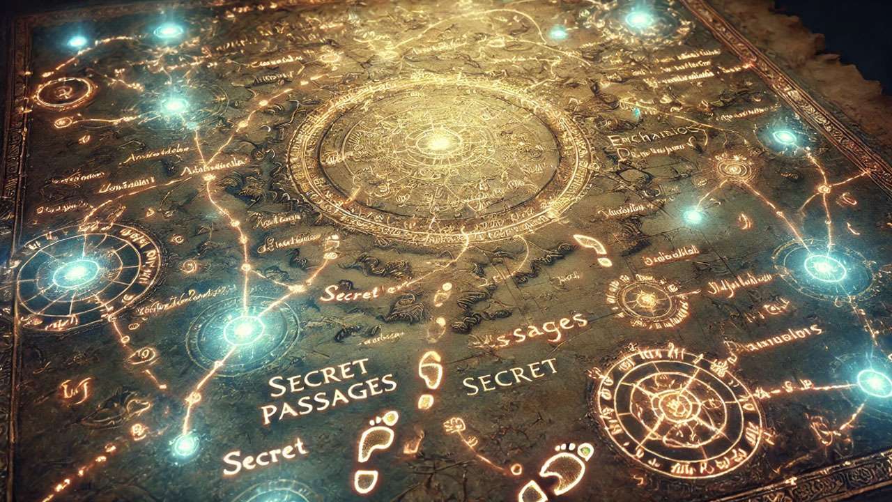 The Marauder’s Map with hidden messages and secret passages from Harry Potte