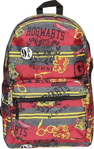 Harry Potter Hogwarts of Witchcraft and Wizardry Alumni Patch Gryffindor Allover Print Backpack Book Bag