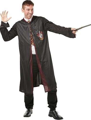 Rubie's Official Harry Potter Gryffindor Deluxe Robe Costume, Includes Wand and Tie, Adult Size Medium/Standard