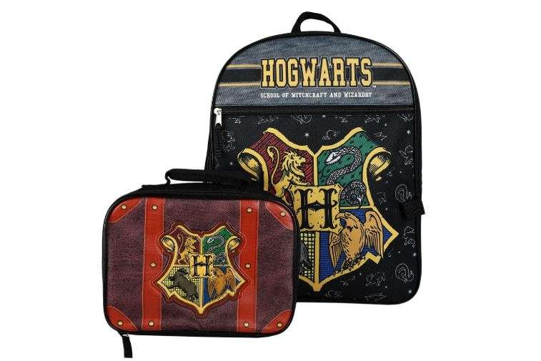 Bioworld Harry Potter Hogwarts Kids 2-Pc 16-Inch Backpack With Trunk-Inspired Lunch Kit