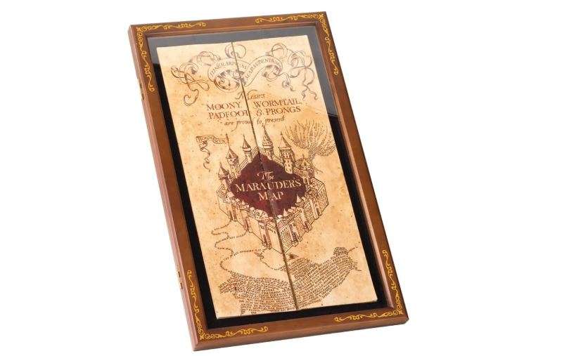 The Noble Collection Harry Potter The Marauder's Map Display Case - Elegant Wooden Case for Marauder's Map - Film Set Movie Props Gifts