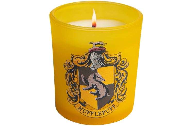 Harry Potter Hufflepuff Candle, Large 8 oz - Honey & Almond Scented - Soy and Coco Wax in Glass Votive - Book Movie Hogwarts House Gift for Teens, Men,