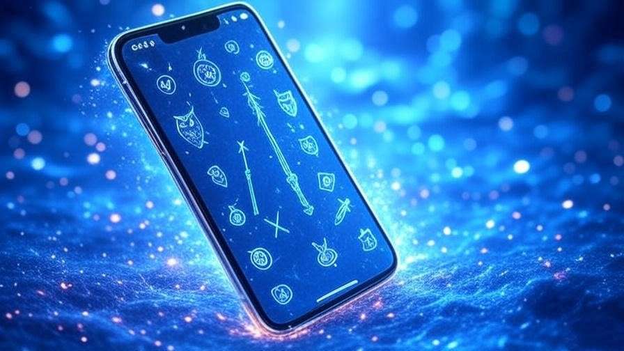 A glowing smartphone with magical X and Hogwarts icons, representing Harry Potter HBO series fan reactions on social media.