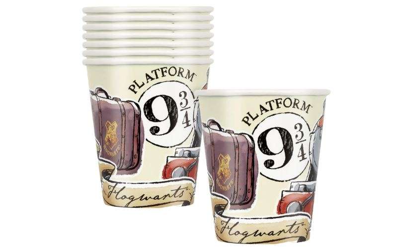 Harry Potter Paper Cups - 9 Oz | Magical Multicolor Design, Perfect Party Supplies For Birthday Celebrations & Themed Events - Pack Of 8