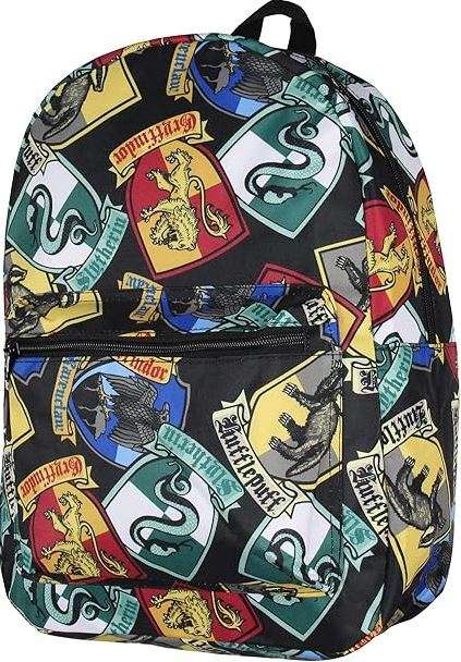 Harry Potter Backpack Hogwarts Houses Crest All Over Print Laptop Travel Backpack