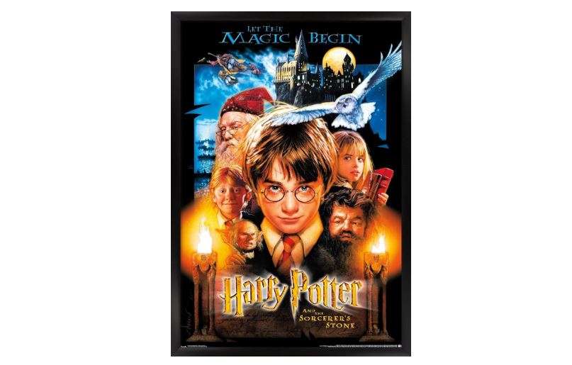Trends International 24X36 Harry Potter and the Sorcerer's Stone - One Sheet Wall Poster, 24" x 36", Black Framed Version