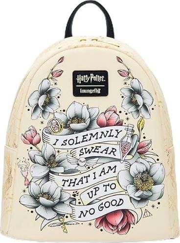 Loungefly Harry Potter Marauder's Map Floral Mini Backpack BLACK NONE