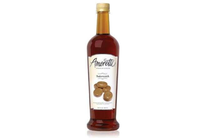 Amoretti - Premium Butterscotch Syrup, 94 Servings Per Bottle (750 ml), with Pump for Flavoring Coffees, Cocktails, and other Beverages, Gluten Free,