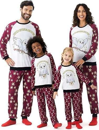 Harry Potter Family Christmas Matching Pajamas Sets Xmas Pjs Top and Pant Set for Kids Couples