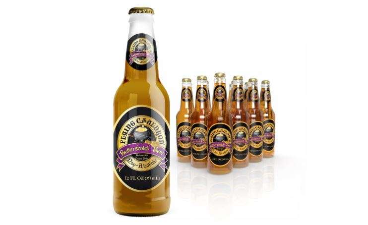 Flying Cauldron Butterscotch Soda - Handcrafted Magical Brew - 12oz Glass Bottles, 12 Pack