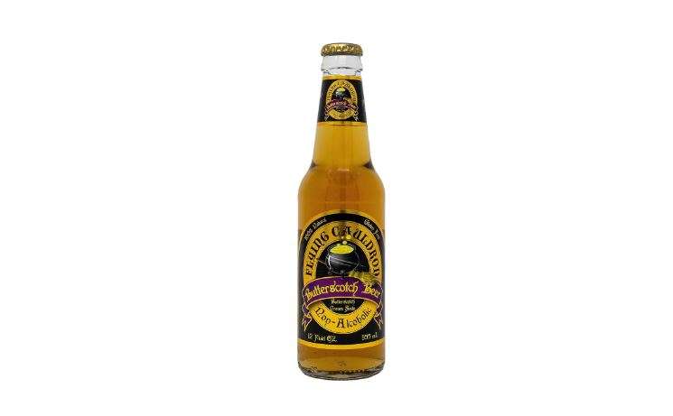 Flying Cauldron Butterscotch Beer, 12 Fl Oz (Pack of 4), Vanilla Cream Soda Brew, All- Natural, Non-Alcoholic and Caffeine free.