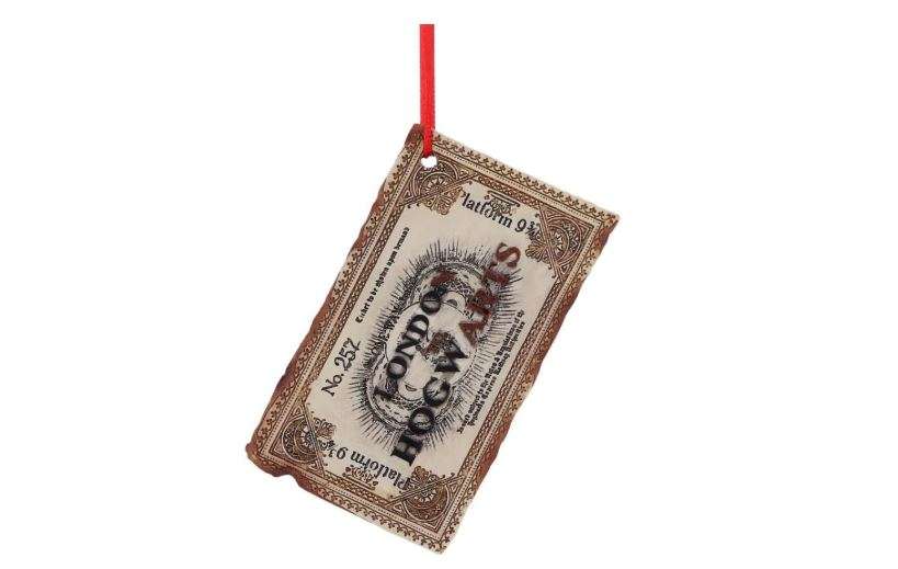 Nemesis Now Officially Licensed Harry Potter Hogwarts Express Ticket Hanging Ornament 9.5cm, Cream