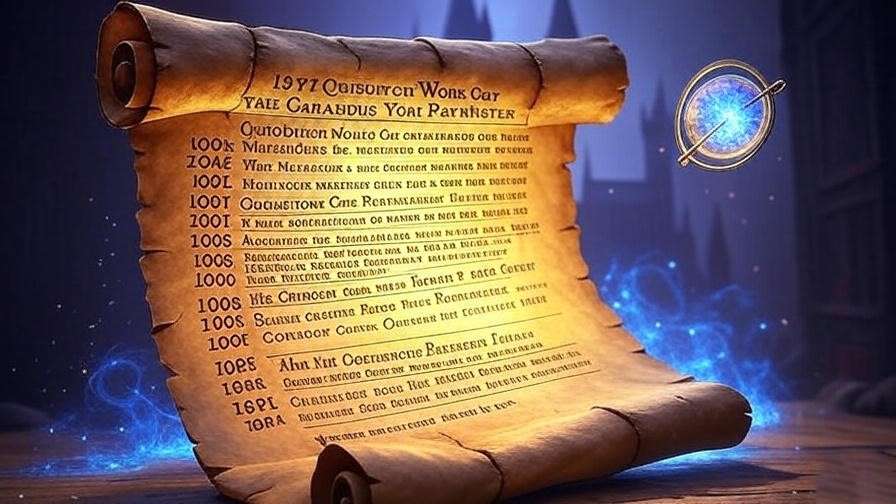 Digital illustration of a magical timeline with a Time-Turner and Hogwarts silhouette, highlighting errors in Harry Potter books’ timeline discrepancies.