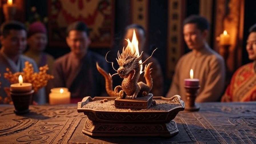 Multicultural ceremonial setup with burning dragon blood incense, reflecting its global cultural significance for Harry Potter fans.