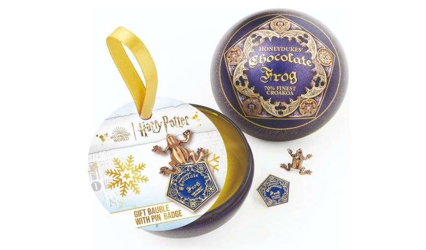 Official Harry Potter Chocolate Frog Christmas Holiday Ornament with Pin Badge
