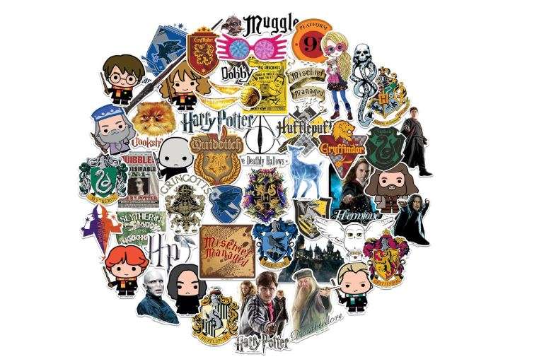 Harry Potter Stickers Die Cut Vinyl Sticker Variety Pack - Laptop, Water Bottle, Scrapbooking, Tablet, Skateboard, Indoor/Outdoor - Set of 50