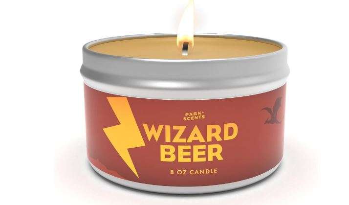 Park Scents Wizard Beer Candle - sweet butterbeer smell - reminiscent of iconic drink - Handmade in the USA - vegan and cruelty-free | 8 oz Tin