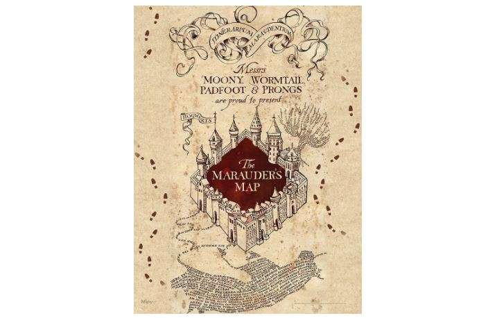 MIGHTYPRINT Harry Potter – Marauders Map – Moony Wormtail Padfoot and Prongs - Mischief Managed – Durable 17” x 24" Wall Art – NOT Made of Paper Map – Moony Wormtail Padfoot and Prongs - Mischief Managed – Durable 17” x 24" Wall Art – NOT Made of Paper