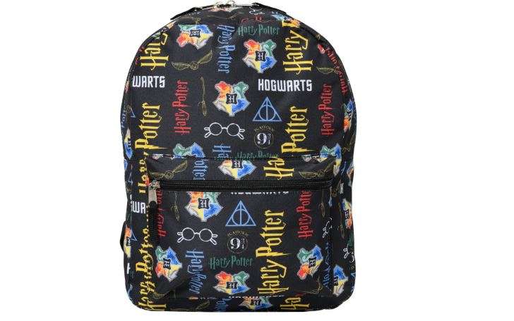 Harry Potter 16" Laptop Backpack Bag Hogwarts Crest All Over Print Cargo 