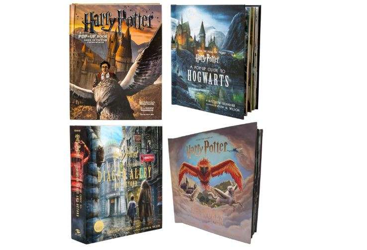 Harry Potter Deluxe Pop-Up Collection (4 Books): A Guide to Hogwarts, Diagon Alley, Creatures of the Wizarding World (4 Pop-Up Books Set)