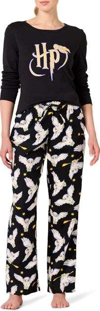 Amazon Essentials Harry Potter | Looney Tunes Women's Lightweight Flannel Pant and Long-Sleeve T-Shirt Sleep Set