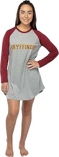Women's Harry Potter Hogwarts Houses Pajama Nightgown Raglan Sleep Shirt