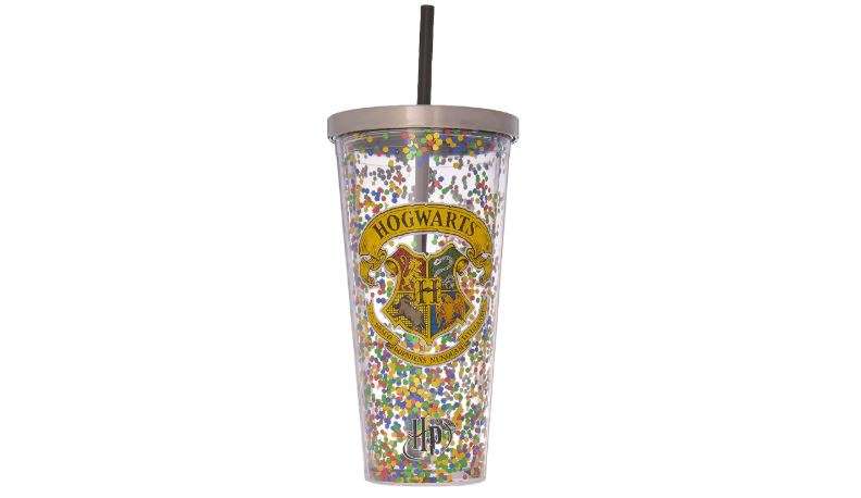 Spoontiques Hogwarts Glitter Cup w/Straw
