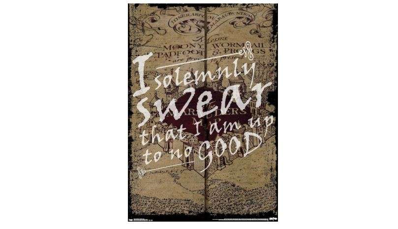 Trends International Harry Potter - The Marauder's Map - I Solemnly Swear Wall Poster, 14.725" x 22.375", Premium Unframed Version