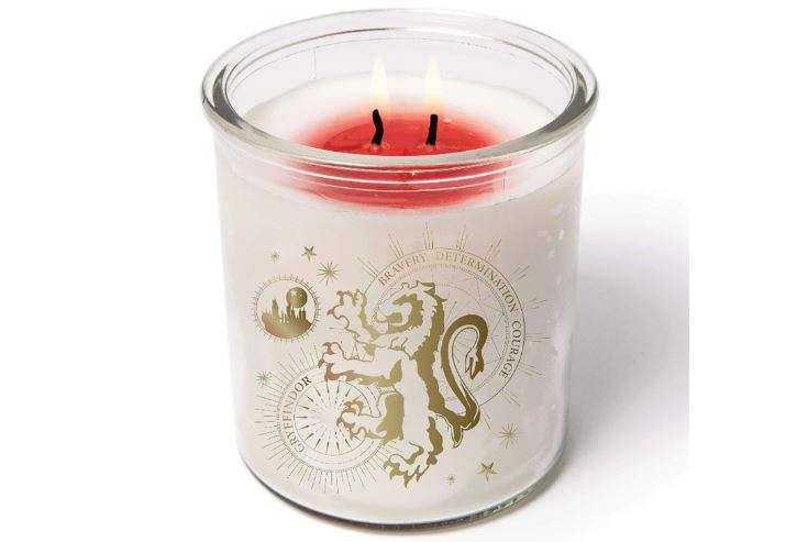 Harry Potter Color Changing Gryffindor Candle, Large 10 oz - Soy Wax Turns from White to Red When Lit - Unscented - Book & Movie Easter Basket Stuffer...