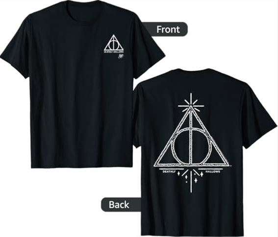 Harry Potter Deathly Hallows Pocket Icon Front & Back T-Shirt
