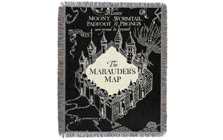 Northwest Harry Potter Woven Tapestry Throw Blanket, Designer Home Décor, Modern, Unique Gift, 48" x 60", Night Map